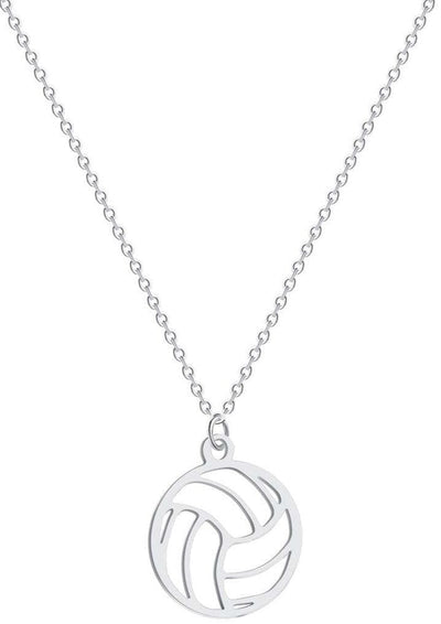 Silver Volleyball Necklace